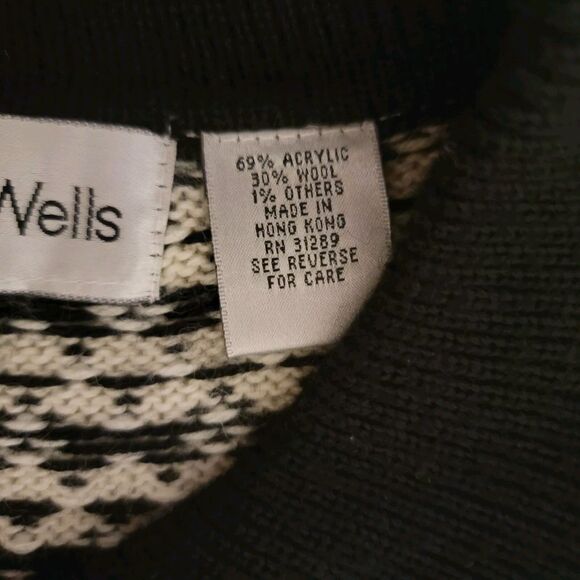 Baxter Wells Fair Isle Wool Blend Womens Large Sweater Birdseye Knit Ski Cozy - Picture 5 of 8